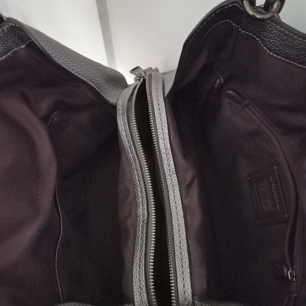 Coach Black Pebbled Leather Shoulder Bag - Picture 2 of 8